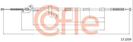 Трос, стояночная тормозная система COFLE 17.1559 (фото 1)