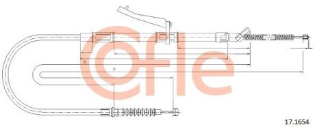 Трос ручника COFLE 17.1654