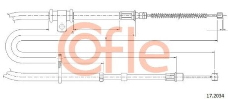Трос, стояночная тормозная система COFLE 17.2034