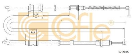 Трос, стояночная тормозная система COFLE 17.2035 (фото 1)