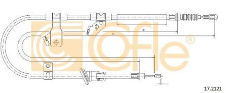 Трос, стояночная тормозная система COFLE 172121 (фото 1)