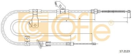 Трос, стояночная тормозная система COFLE 172123 (фото 1)