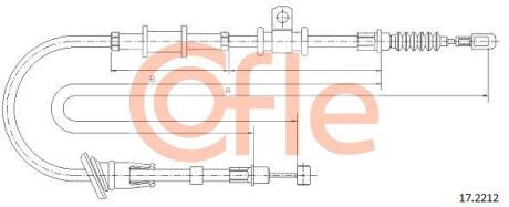 Трос, стояночная тормозная система COFLE 17.2212