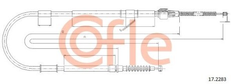 Трос, стояночная тормозная система COFLE 17.2283