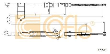 Трос, стояночная тормозная система COFLE 17.2511 (фото 1)
