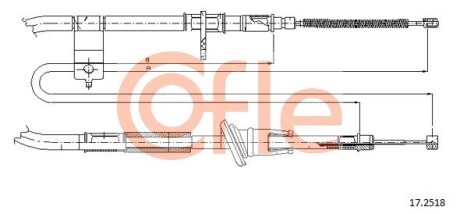 Трос, стояночная тормозная система COFLE 17.2518