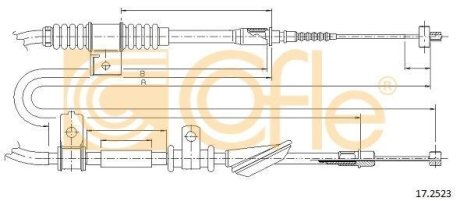 Трос, стояночная тормозная система COFLE 17.2523 (фото 1)