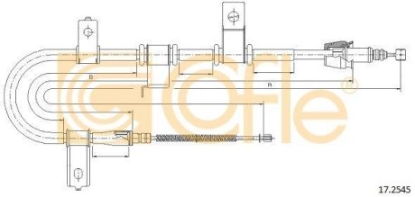 Трос, стояночная тормозная система COFLE 172545 (фото 1)