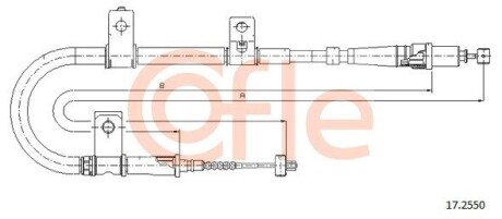 Трос, стояночная тормозная система COFLE 17.2550 (фото 1)
