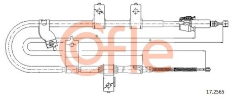 Трос, стояночная тормозная система COFLE 17.2565 (фото 1)