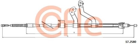 Трос, стояночная тормозная система COFLE 17.2580 (фото 1)