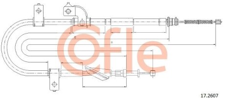 Трос, стояночная тормозная система COFLE 17.2607