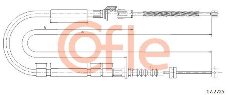 Трос ручника COFLE 17.2725