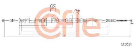 Трос, стояночная тормозная система COFLE 17.3514 (фото 1)