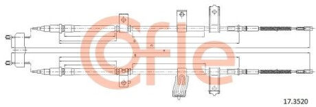 Трос, стояночная тормозная система COFLE 17.3520