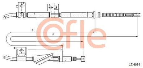 Трос, стояночная тормозная система COFLE 17.4034