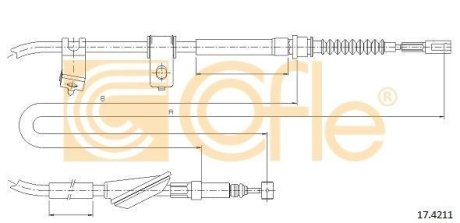 Трос, стояночная тормозная система COFLE 17.4211