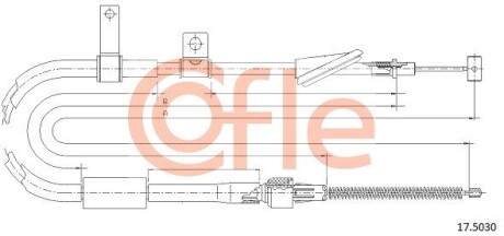 Трос, стояночная тормозная система COFLE 17.5030