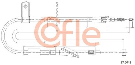 Трос, стояночная тормозная система COFLE 17.5042 (фото 1)