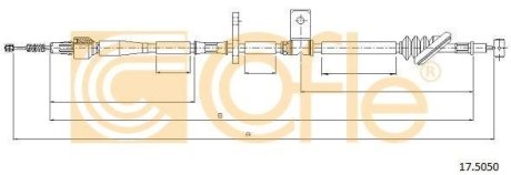 Трос, стояночная тормозная система COFLE 17.5050 (фото 1)