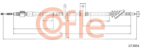 Трос, стояночная тормозная система COFLE 17.5051