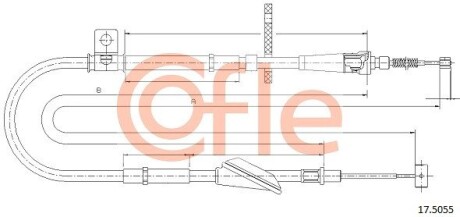 Трос, стояночная тормозная система COFLE 17.5055