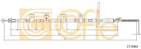 Трос, стояночная тормозная система COFLE 175063 (фото 1)