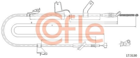 Трос, стояночная тормозная система COFLE 17.5130