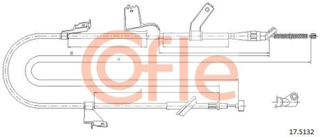 Трос, стояночная тормозная система COFLE 17.5132 (фото 1)