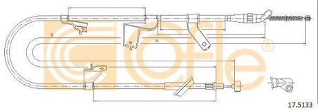 Трос, стояночная тормозная система COFLE 17.5133 (фото 1)
