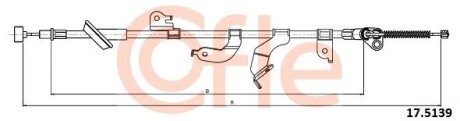 Трос, стояночная тормозная система COFLE 17.5139