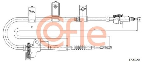 Трос, стояночная тормозная система COFLE 17.6020 (фото 1)