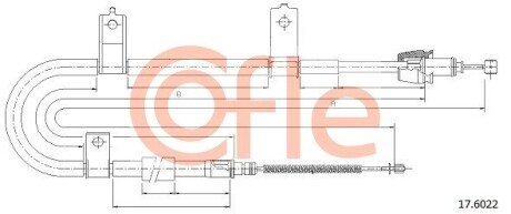 Трос, стояночная тормозная система COFLE 17.6022