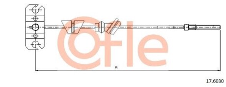 Трос, стояночная тормозная система COFLE 17.6030