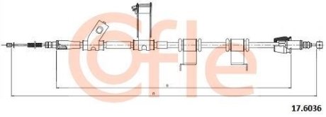 Трос, стояночная тормозная система COFLE 176036