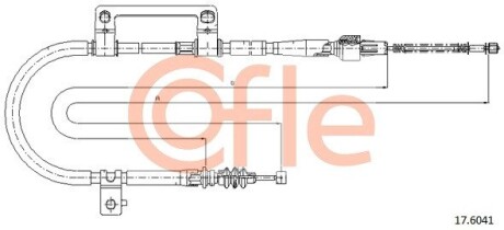 Трос, стояночная тормозная система COFLE 17.6041