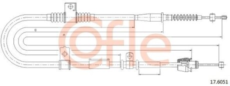 Трос, стояночная тормозная система COFLE 176051