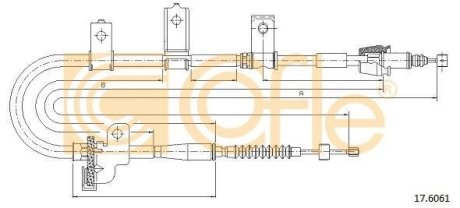 Трос, стояночная тормозная система COFLE 17.6061