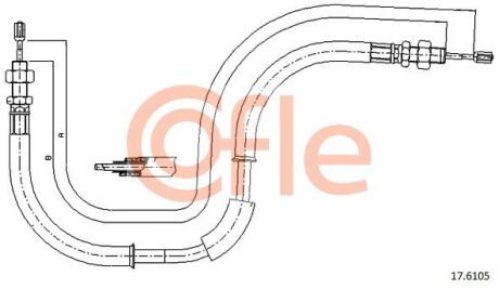 Трос, стояночная тормозная система COFLE 17.6105 (фото 1)