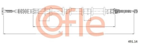 Трос, стояночная тормозная система COFLE 491.14