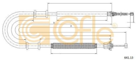 Трос ручного гальма лівий Fiat Doblo 1.2-1.9JTD 03.01- COFLE 641.13