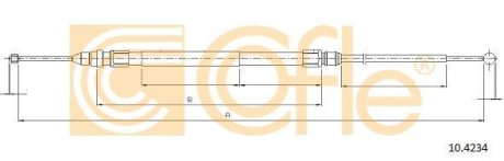 Трос, стояночная тормозная система COFLE 92.10.4234 (фото 1)