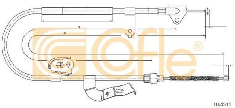 Трос, стояночная тормозная система COFLE 92.10.4511 (фото 1)