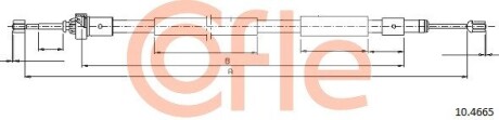 Трос, стояночная тормозная система COFLE 92.10.4665