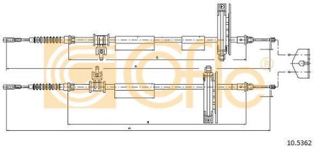 Трос, стояночная тормозная система COFLE 92.10.5362 (фото 1)