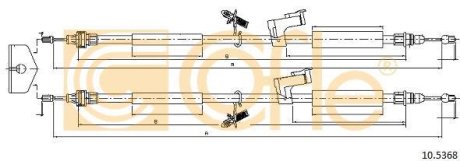 Трос, стояночная тормозная система COFLE 92.10.5368 (фото 1)