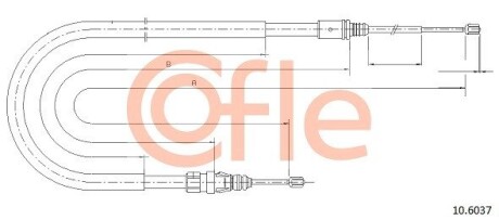 Трос, стояночная тормозная система COFLE 92.10.6037 (фото 1)