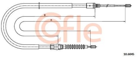 Трос, стояночная тормозная система COFLE 92.10.6045 (фото 1)