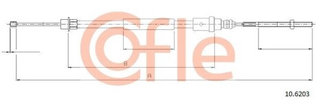 Трос, стояночная тормозная система COFLE 92.10.6203