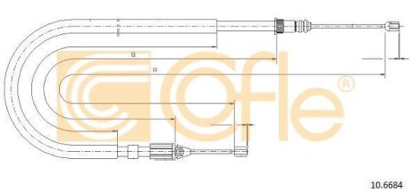 Трос, стояночная тормозная система COFLE 92.10.6684 (фото 1)